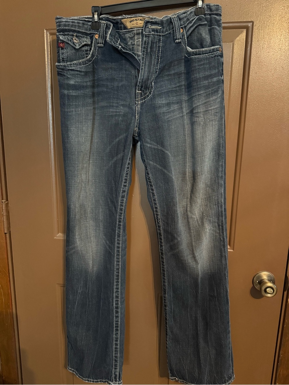 Big Star Men's Bootcut Jeans in Faded Blue Wash